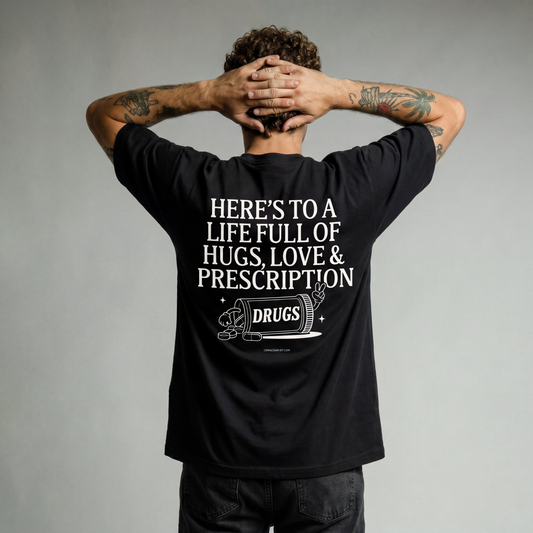HUGS AND DRUGS TEE